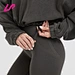 women's oversized 1 2 zip crop sweatshirt